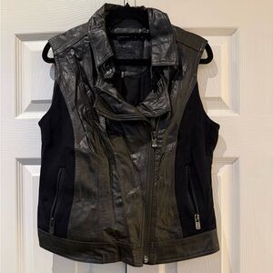 Buffalo David Bitton Black and Gray Leather Vest